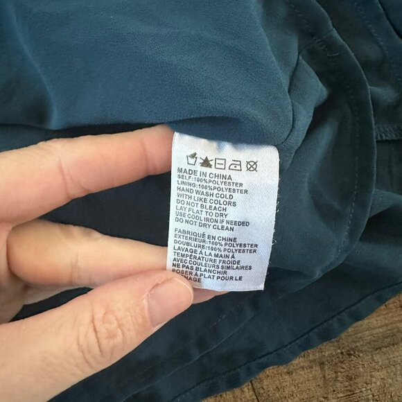 Paper Crane Womens Cold Shoulder Tie Neck Blouse Size S Polyester Blue - Picture 6 of 7